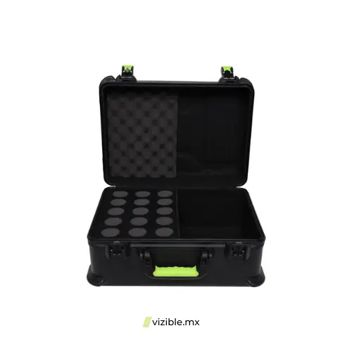 SHURE by Gator Case rígido para 15 micrófonos y cables - Interior acolchado